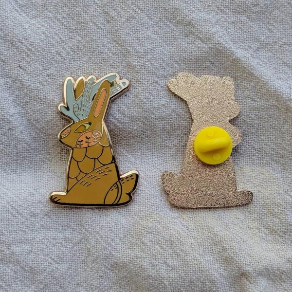 Golden Jackalope 'From the Woodlands' Enamel Pin picture