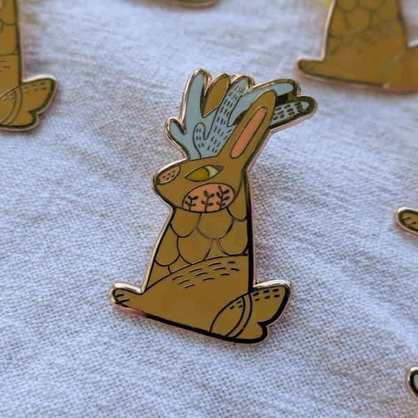 Golden Jackalope 'From the Woodlands' Enamel Pin picture