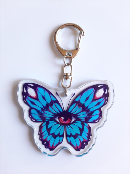 Butterfly Acrylic Charm | Evil Eye Keychain picture