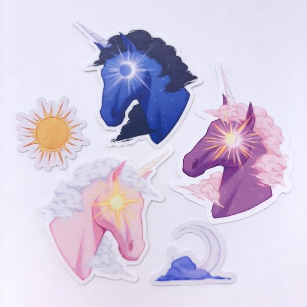 Sky Unicorns Vinyl Sticker Pack | Day, Night, Sunset picture
