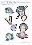 Modern Myth Holographic Vinyl Sticker Pack | Greek Statues | Vaporwave