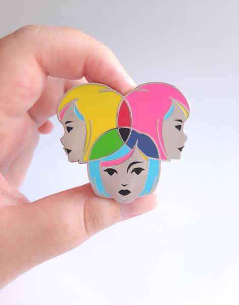 CMYK Sisters Hard Enamel Pin | Surreal picture