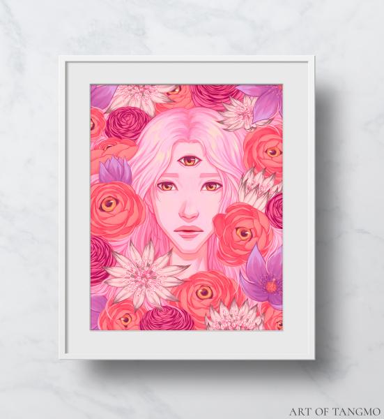 Full Bloom Art Print | Pink Flowers | Third Eye