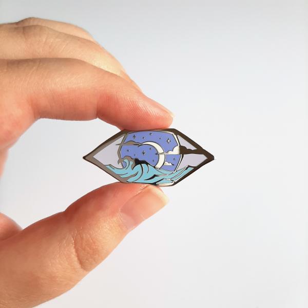 Teary-Eyed Hard Enamel Pin | Surreal picture