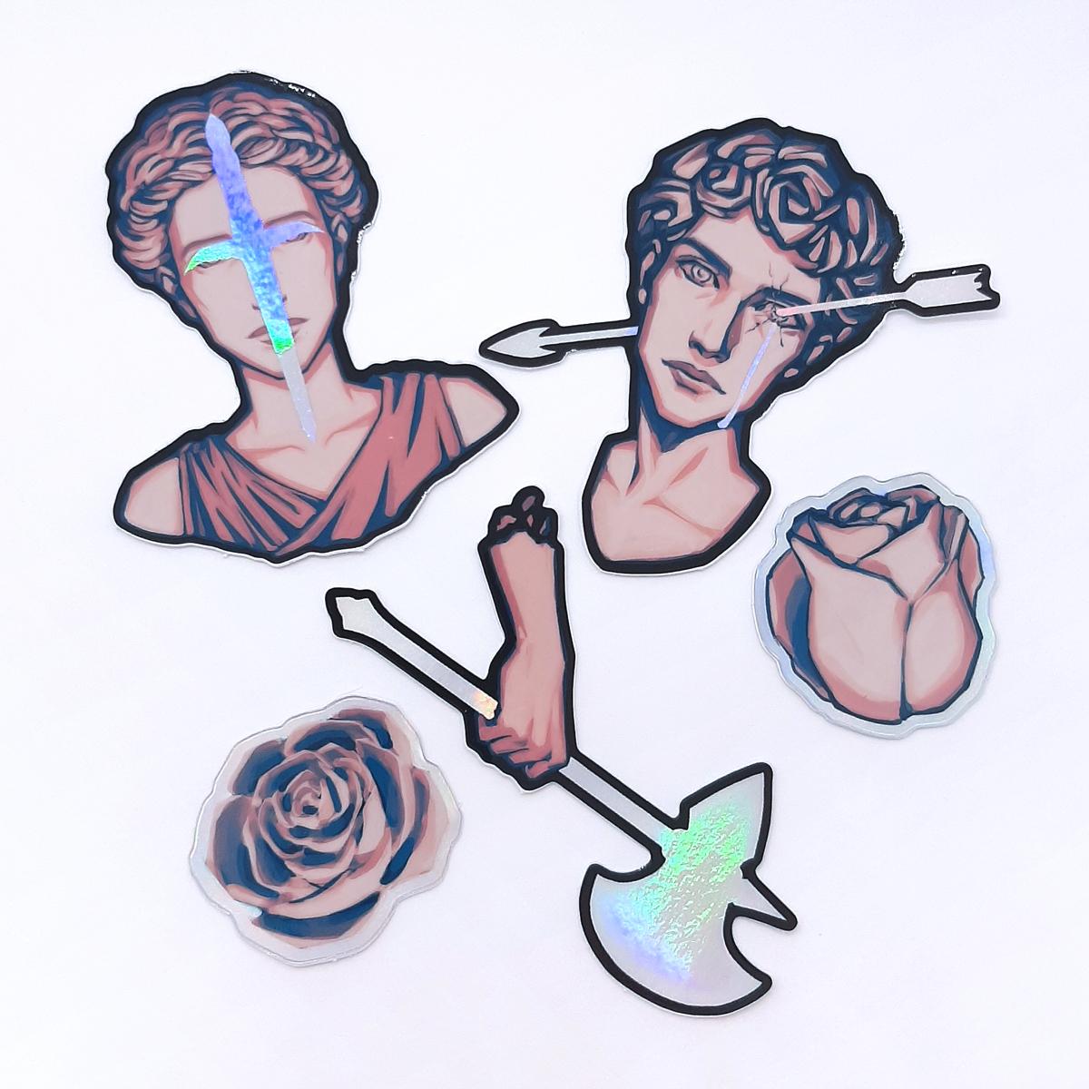 Modern Myth Holographic Vinyl Sticker Pack | Greek Statues | Vaporwave picture