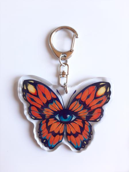 Butterfly Acrylic Charm | Evil Eye Keychain picture