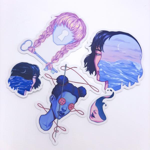 Mystery Girl Vinyl Sticker Pack | Surreal picture