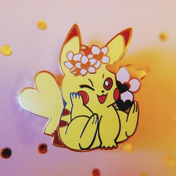 FLOWER CROWN PIKACHU Pokemon Enamel Pin