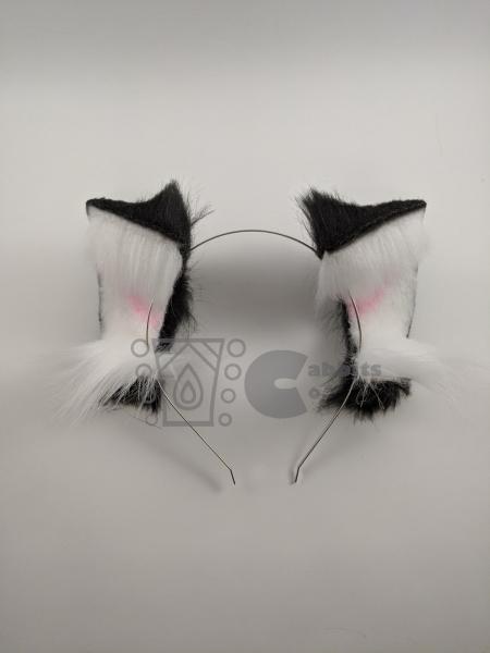 Mini Kitten Ears in Black and White