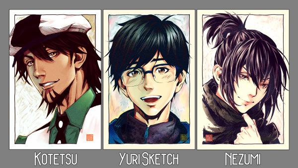 Choose 2 Fan Art Prints - Yuri, Kotetsu, Alucard, Kaneki, Mista, Nezum picture