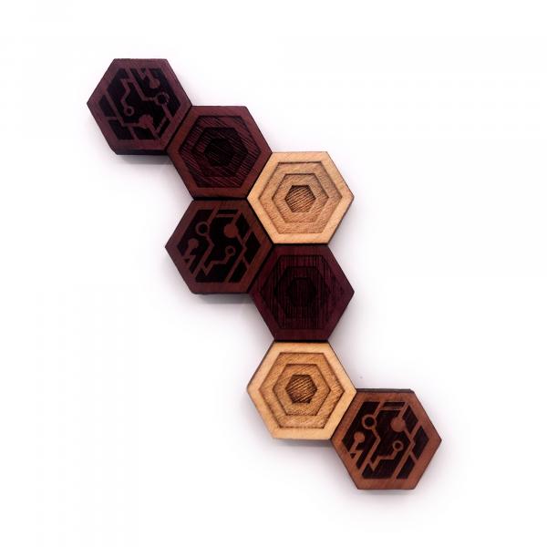 CYBERPUNK: Hardwood Magnet Set- Hexagons picture