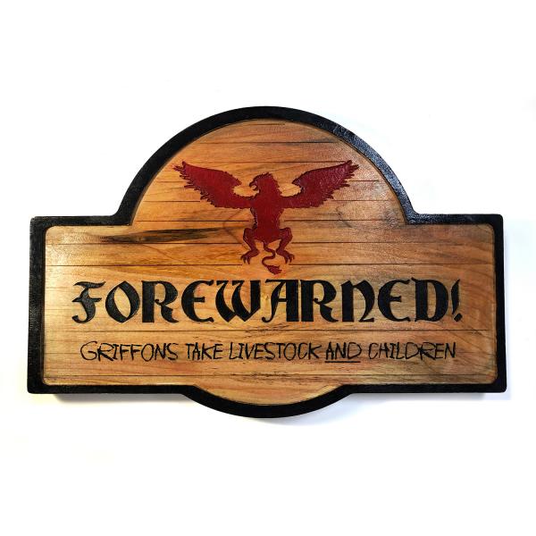 Village Notice: Griffins - Carved Maple - Witcher homage home decor