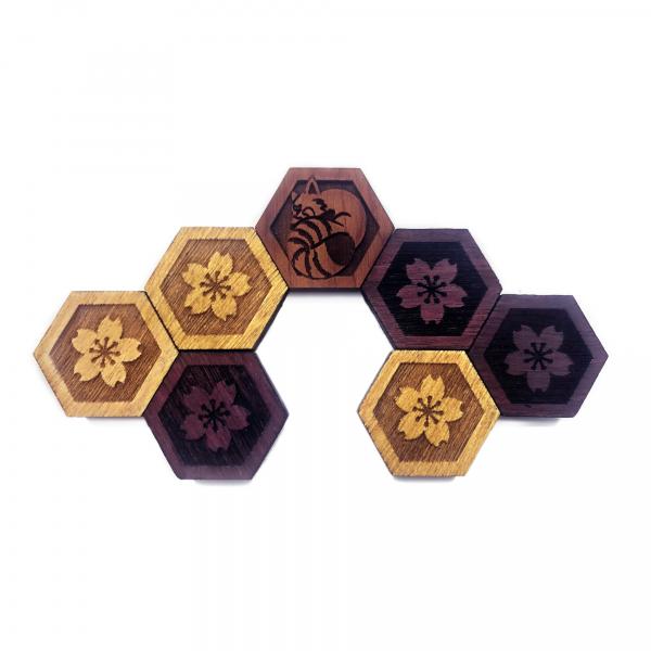 PANDA & PETALS: Hardwood Magnet Set- Hexagons picture