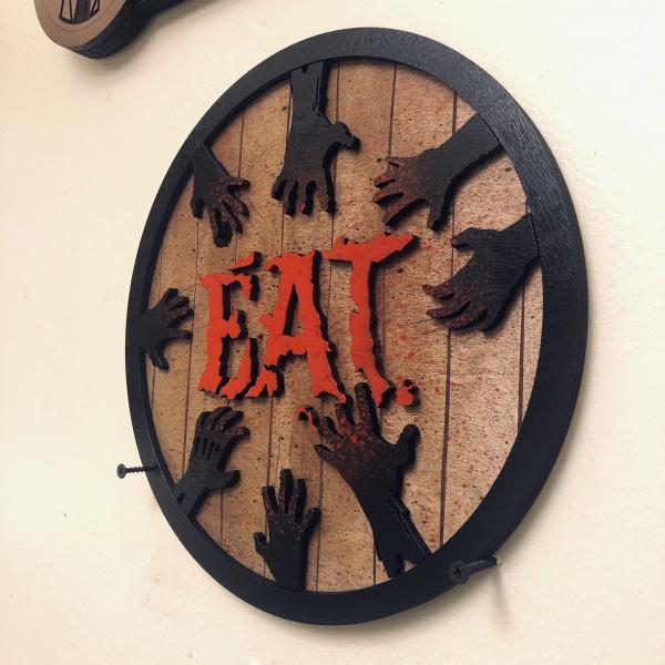 EAT - Creepy Halloween Decor - Macabre Art - Zombie Kitchen Decor picture