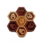 FIREFLOWER: Hardwood Magnet Set- Hexagons