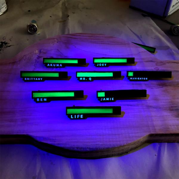 Personalized Glowing Life Bar - Nerdy Gifts - Great for Gamer Tags