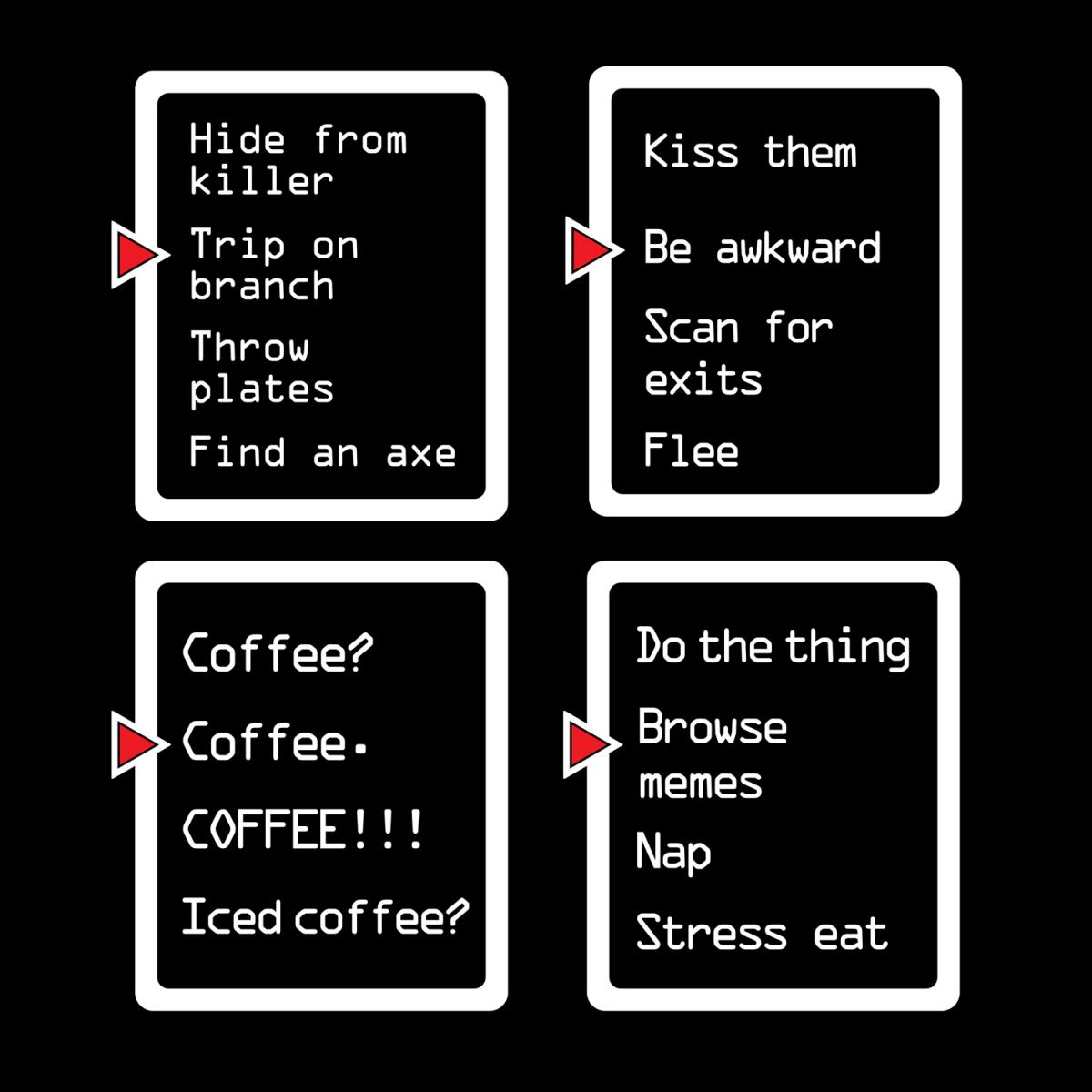 RPG Action Selector Pins - video game jewelry picture