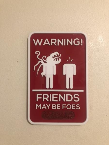 Friends May Be Foes Signs - Nerdy Gifts - Cyberpunk Home Decor - Gender Neutral - Sci-Fi Signs picture