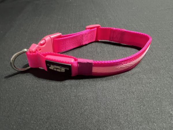 Medium Pink LED Dog Collar